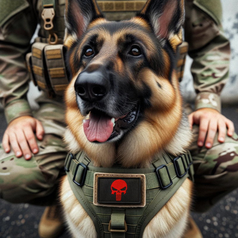 Шеврон із липучкою Череп Каратель Punisher червоний на чорному 5х8 см вишитий патч нашивка