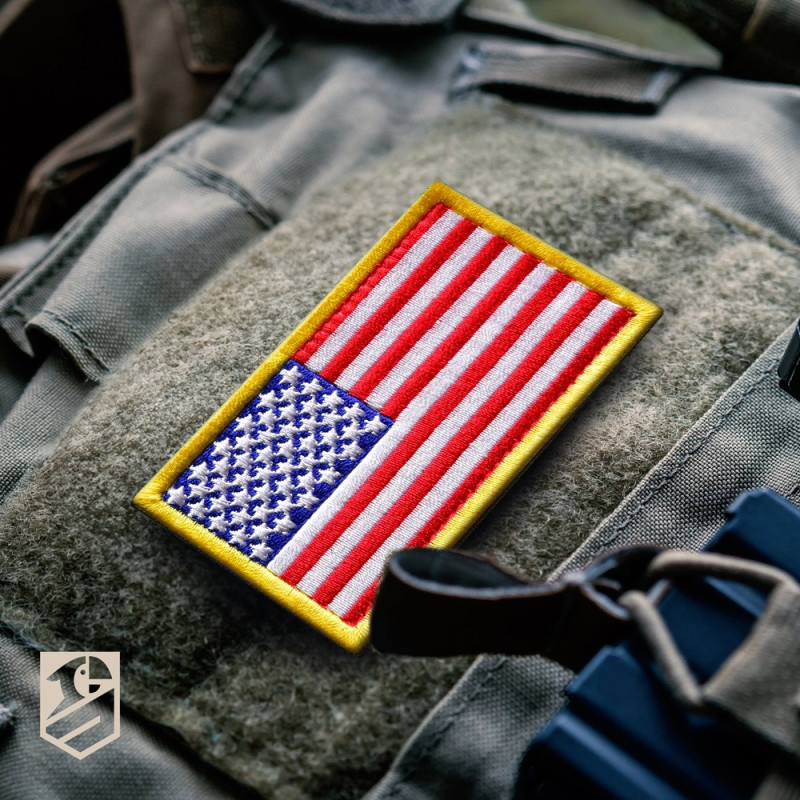 Шеврон із липучкою Прапор США 5х8 см вишитий патч нашивка