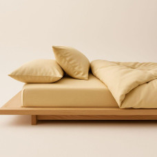 Комплект постільної білизни IDEIA євро 200х220 сатин бавовна преміум з трикотажним простирадлом на гумці