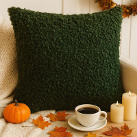 Подушка декоративна IDEIA 55х55 см зі штучного хутра гіпоалергенна папороті