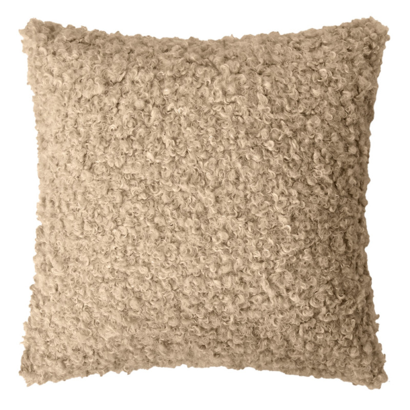 Подушка декоративна IDEIA 55х55 см зі штучного хутра гіпоалергенна карамель