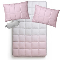 Набір євро WomenTime IDEIA ковдра 200х220 і 2 шт подушка 50х70 антиалергенний, штучний пух + маска для сну в коробці