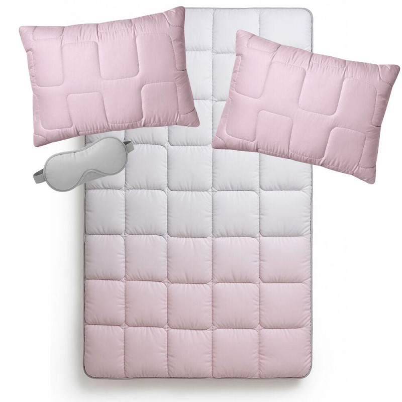 Набір євро WomenTime IDEIA ковдра 200х220 і 2 шт подушка 50х70 антиалергенний, штучний пух + маска для сну в коробці