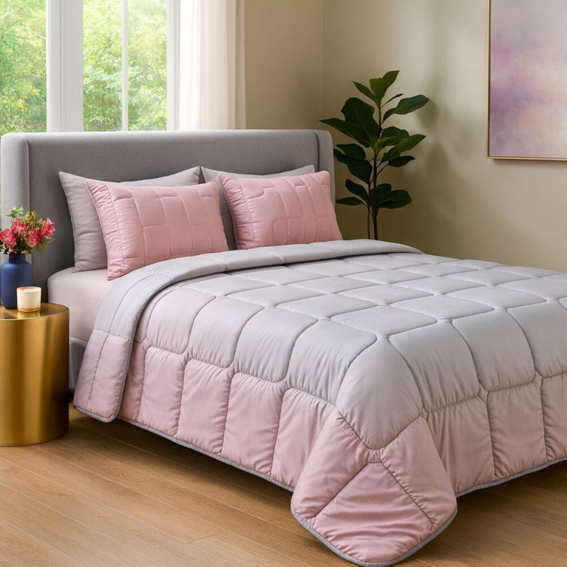 Набір євро WomenTime IDEIA ковдра 200х220 і 2 шт подушка 50х70 антиалергенний, штучний пух + маска для сну в коробці