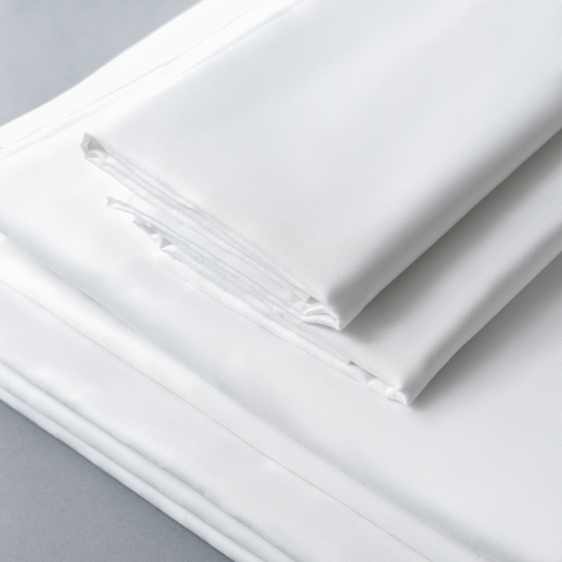 Простирадло на ліжко сатин євро 180х270 см IDEIA бавовна натуральна преміум для готелів та дому