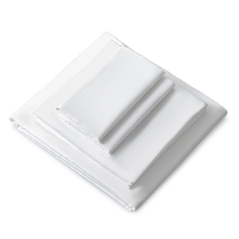 Простирадло на ліжко сатин євро 180х270 см IDEIA бавовна натуральна преміум для готелів та дому