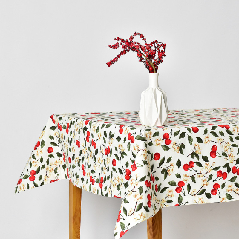 Скатертина з водовідштовхувальним просоченням IDEIA 140х170 см бавовна вишня