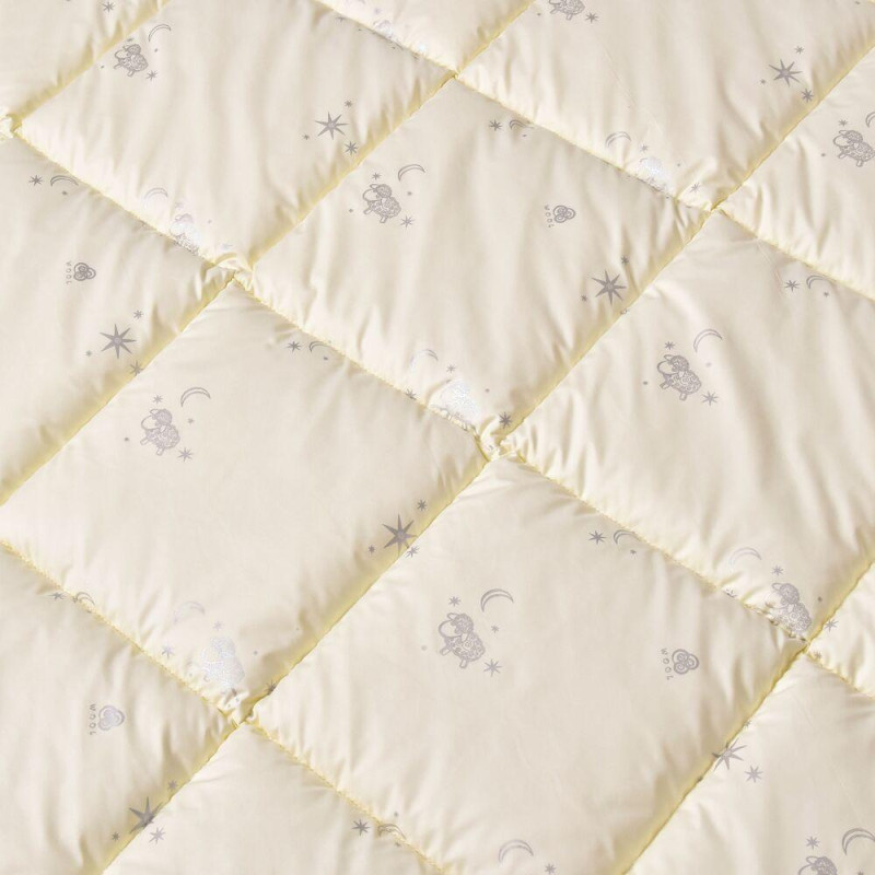 Ковдра вовняна 200х220 см SEI DESIGN 370 г/м2 супер тепла молоко овеча вовна