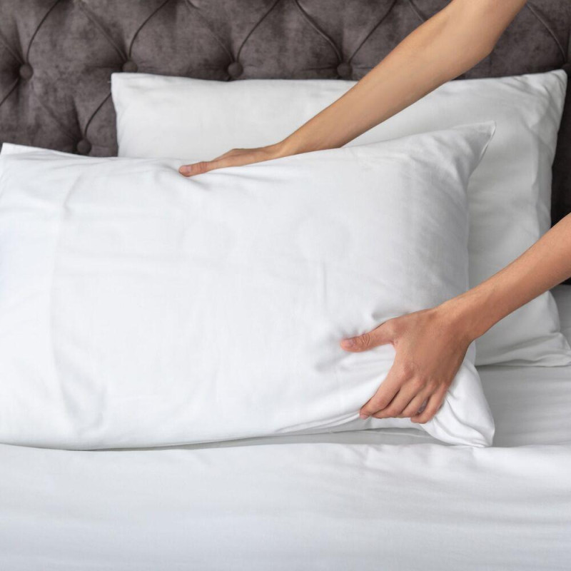 Наволочка 2 шт 50х70 см сатин IDEIA бавовна, отельна, для готелів, жакард, набір наволочок біла у смужку 1 см