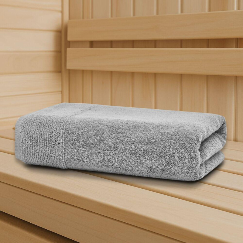 Рушник махровий 100х150 см пл 600 г/м2 банний для тіла та сауни натуральна бавовна сірий