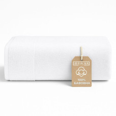 Рушник махровий 50х90 см пл 600 г/м2 для рук і обличчя натуральна бавовна білий