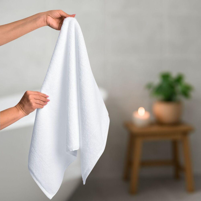 Рушник махровий 50х90 см пл 600 г/м2 для рук і обличчя натуральна бавовна білий