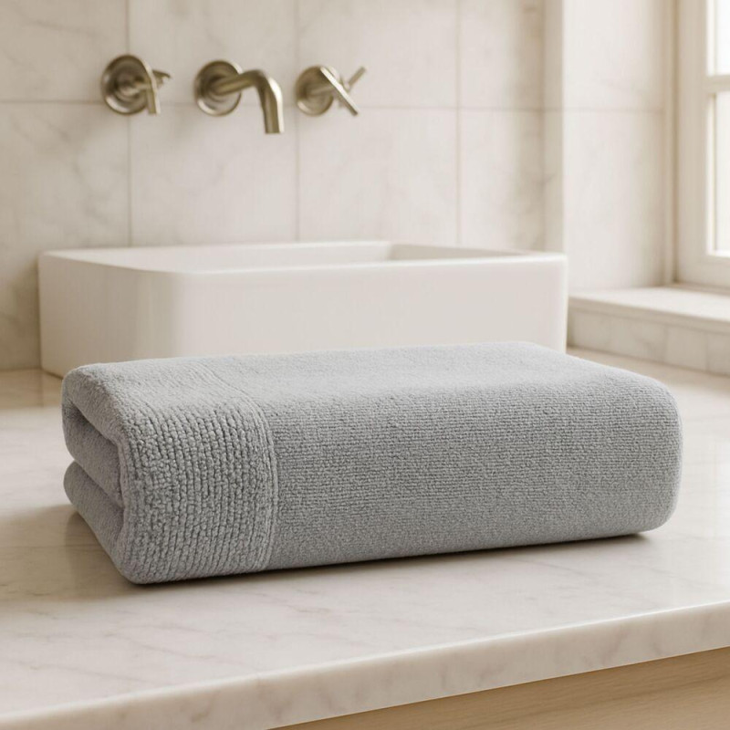 Рушник махровий 50х90 см пл 600 г/м2 для рук і обличчя натуральна бавовна сірий