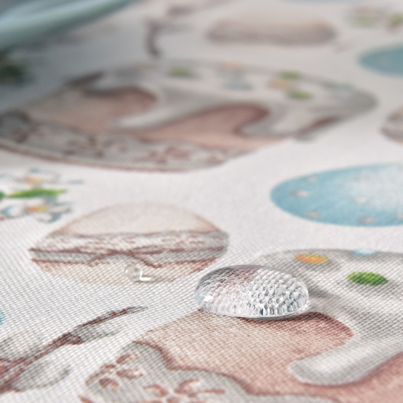 Скатертина IDEIA 170х260 см бавовняна скатертина з водовідштовхувальним покриттям, великодній принт святкова