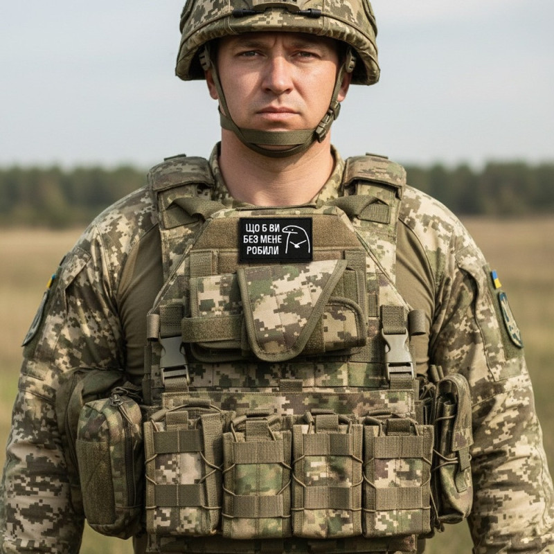 Набір шевронів 2 шт щоб Ви без мене робили чорний 5х8 см, іроничний патч, нашивка, шеврон з липучкою