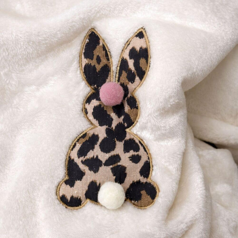 Плед покривало велсофт 170х210 см супер м'який з вишивкою молоко