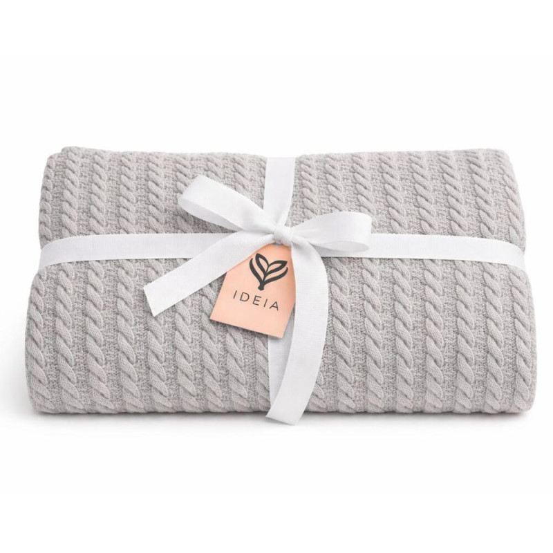 Плед простирадло 220х235 см, бавовна, для ліжка, дивана, пляжу, натуральне соїре