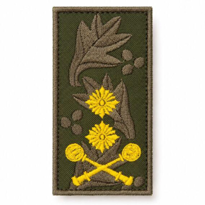 Шеврон погон Генерал-майор ЗСУ, хакі, габардин 5х10 см
