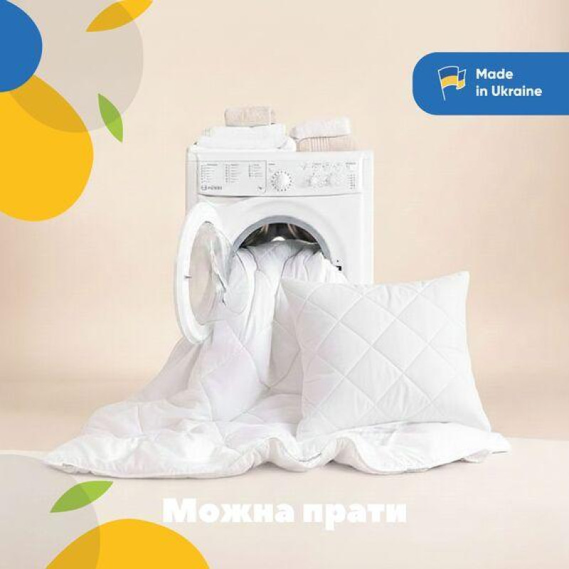 Зимова стьобана ковдра Bluyellow Home, мікрофібра, полуторна 155х210 см, біла, 300 г/м²