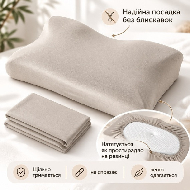 Ортопедична подушка IDEIA ErgoSleep ID8-36810 61х34х12 см з ефектом пам’яті та 2 наволочками