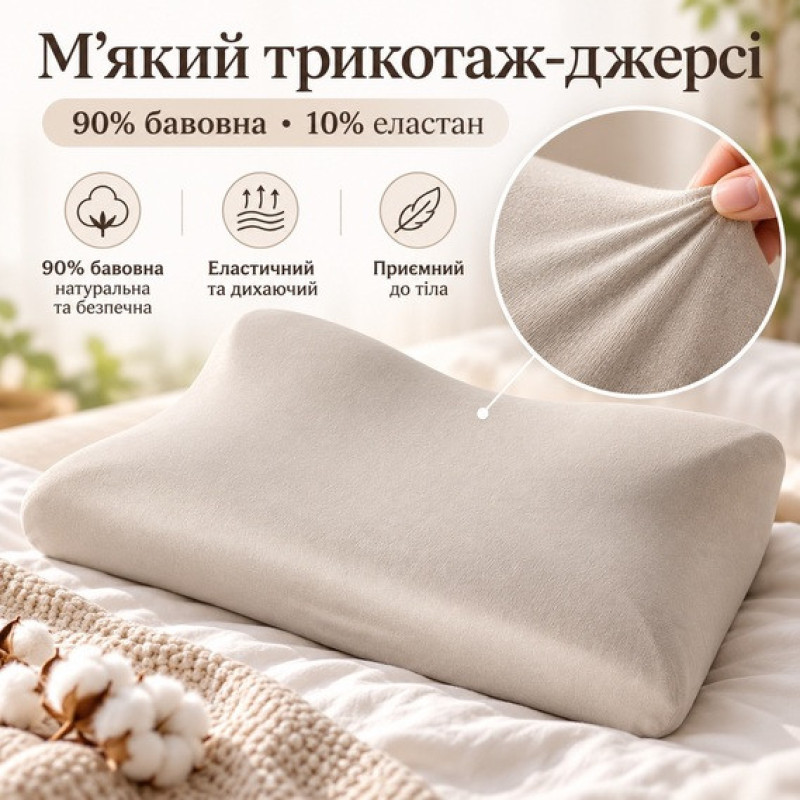 Ортопедична подушка IDEIA ErgoSleep ID8-36810 61х34х12 см з ефектом пам’яті та 2 наволочками