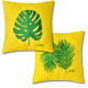 Подушка декоративная 40х40 Тропикал с вышивкой гипоаллергенная желтая