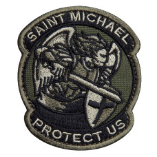 Шеврон на липучке Saint Michael 7х7,6 см вышитый патч, нашивка, шеврон Архангел Михаил