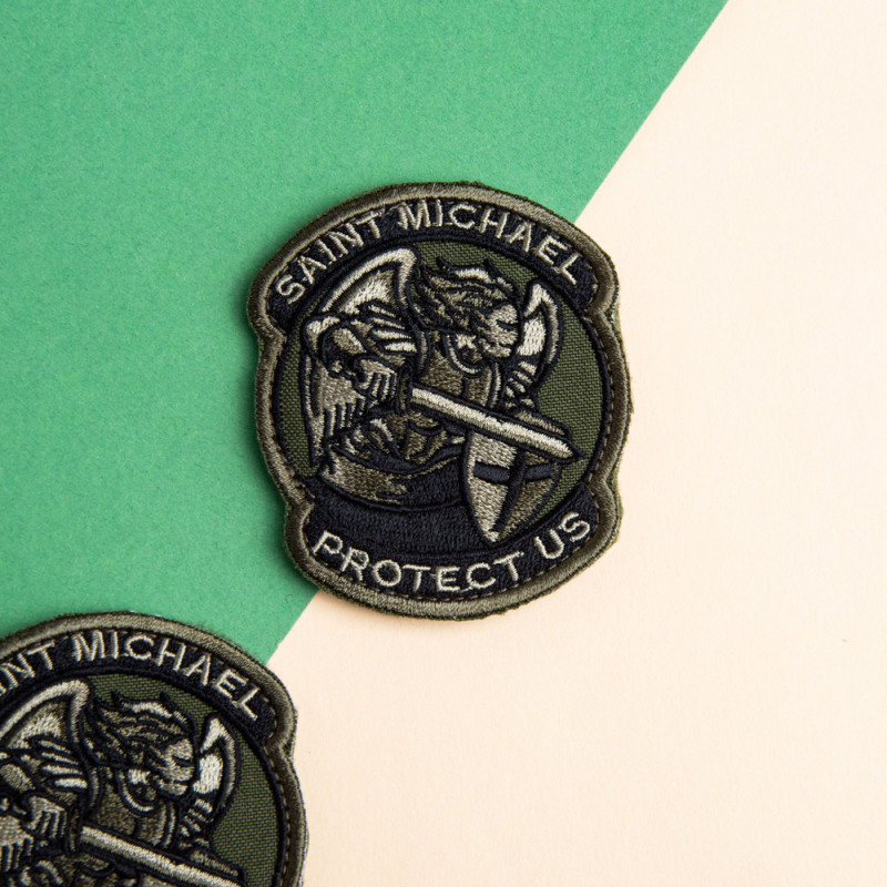 Шеврон на липучке Saint Michael 7х7,6 см вышитый патч, нашивка, шеврон Архангел Михаил
