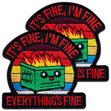 Набор шевронов 2 шт It is fine, I'm Fine Everything's Fine 7,3х7,6 см вышитый патч нашивка шеврон