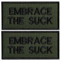 Набір шевронів 2 шт. із липучкою Embrace the suck 4х8 см вишитий патч шеврон нашивка