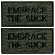 Набір шевронів 2 шт. із липучкою Embrace the suck 4х8 см вишитий патч шеврон нашивка