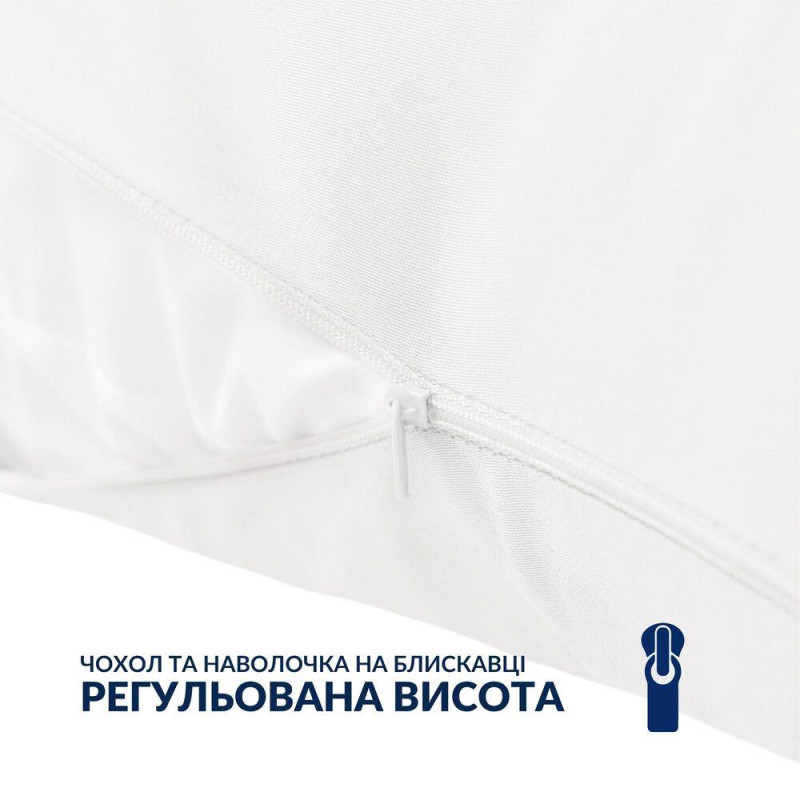 Подушка ортопедическая с наволочкой сатин для сна и отдыха S-Form IDEIA 40х130 см антиаллергенная с молнией