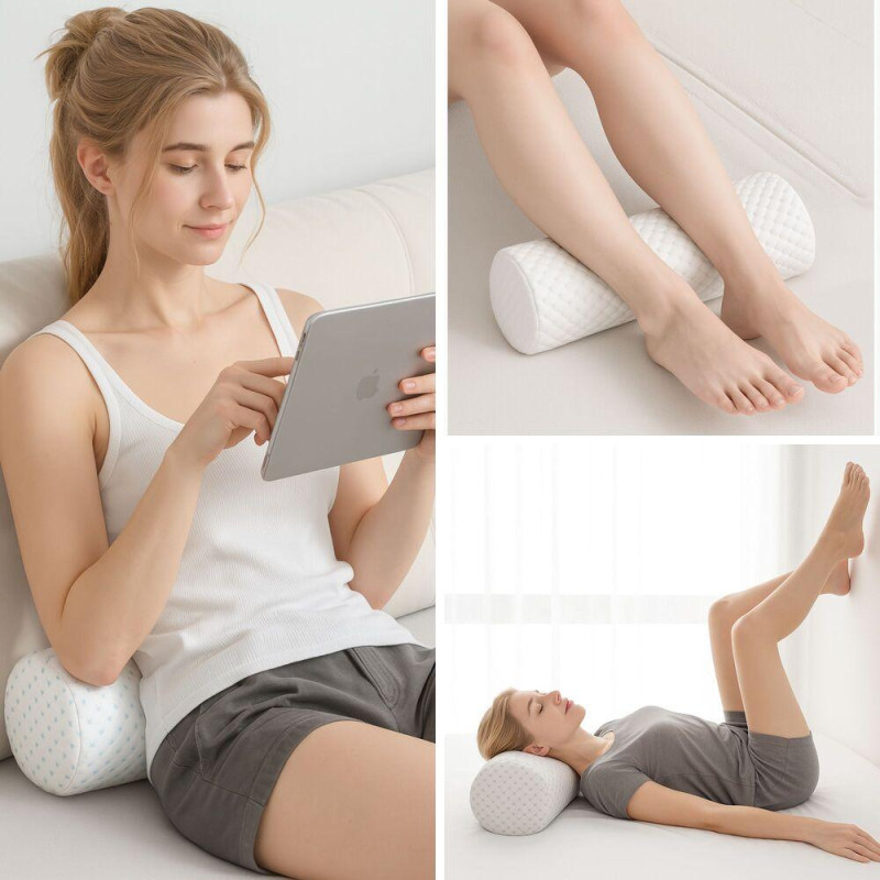 Подушка валик ортопедична ErgoRoll IDEIA 40х15х15 см анатомічна з ефектом пам'яті для підтримки шиї