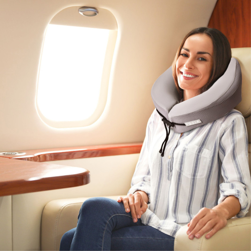 Подушка рогаток ортопедична дорожня TRAVEL IDEIA 27х26х17 см з ефектом пам'яті й охолоджувальним трикотажем