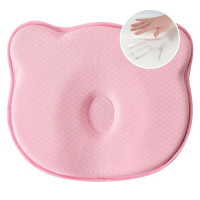 Подушка ортопедична дитяча BabyComfort PAPAELLA 27×22×3 см з ефектом пам'яті, у формі ведмедика рожева