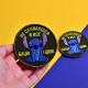 Набір шевронів 2 шт. на липучці Stitch, Стіч, я все відчуваю та відчуваю, жартівливий патч вишитий шеврон нашивка 8 см