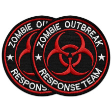 Набір шевронів 2 шт Zombie Outbreak Response Team 8 см, вишитий патч нашивка шеврон
