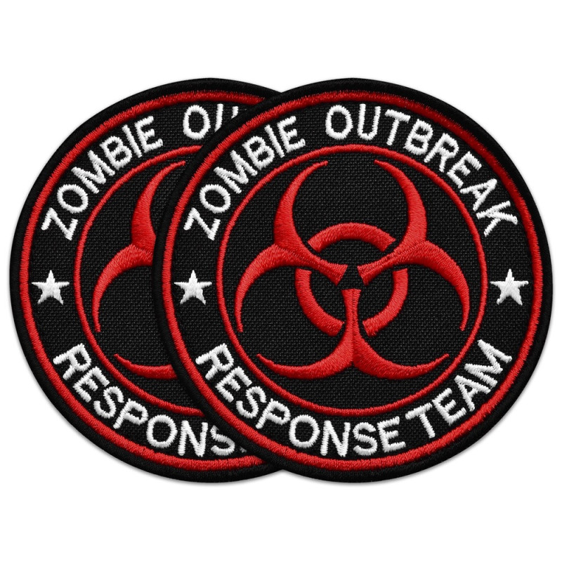 Набір шевронів 2 шт Zombie Outbreak Response Team 8 см, вишитий патч нашивка шеврон