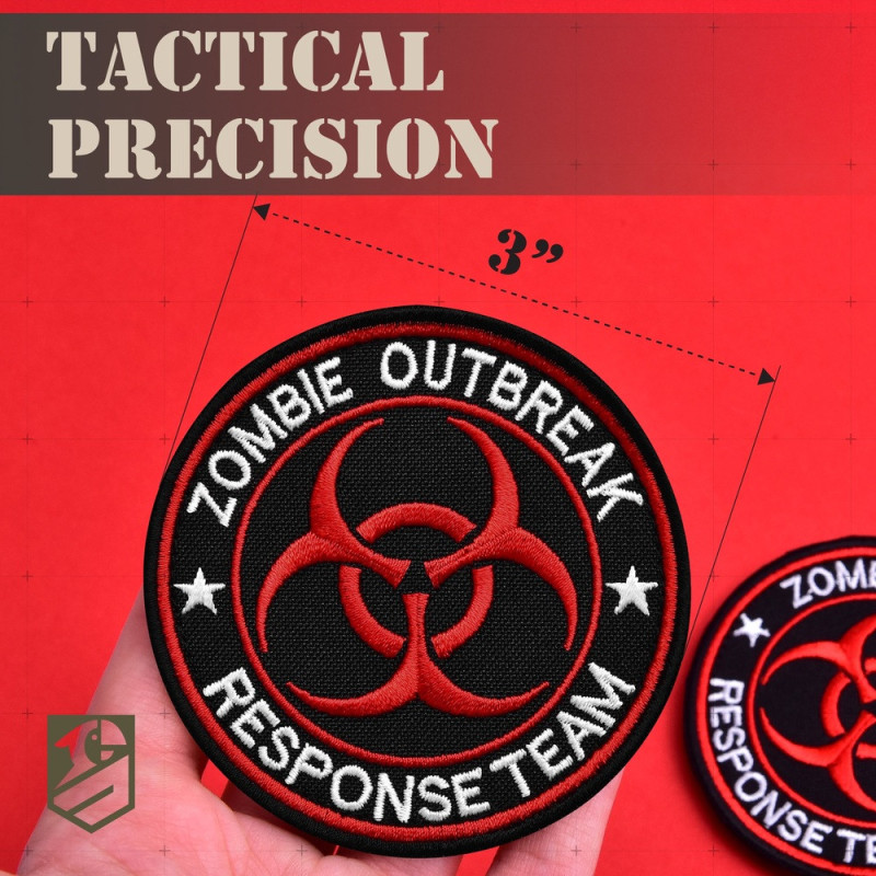 Набір шевронів 2 шт Zombie Outbreak Response Team 8 см, вишитий патч нашивка шеврон