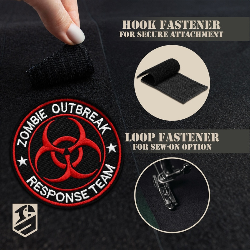 Набір шевронів 2 шт Zombie Outbreak Response Team 8 см, вишитий патч нашивка шеврон