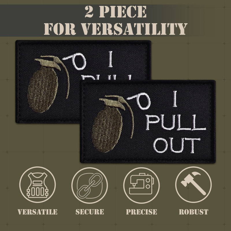 Набір шевронів 2 шт I Pull Out 5х8 см, вишитий патч із липучкою