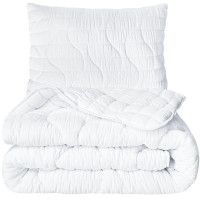Набір постільний CloudDream полуторний IDEIA ковдра 140х210 + шт подушка 50х70 білий, штучний пух,