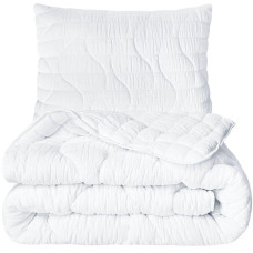Набір постільний CloudDream полуторний IDEIA ковдра 140х210 + шт подушка 50х70 білий, штучний пух,
