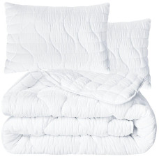 Набір постільний CloudDream євро IDEIA ковдра 200х220 + 2 шт подушки 50х70 білий, штучний пух,