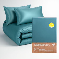 Набір постільної білизни євро IDEIA підковдра 200х220 см + 2 наволочки 50х70 см преміумсатин бавовна м'ята