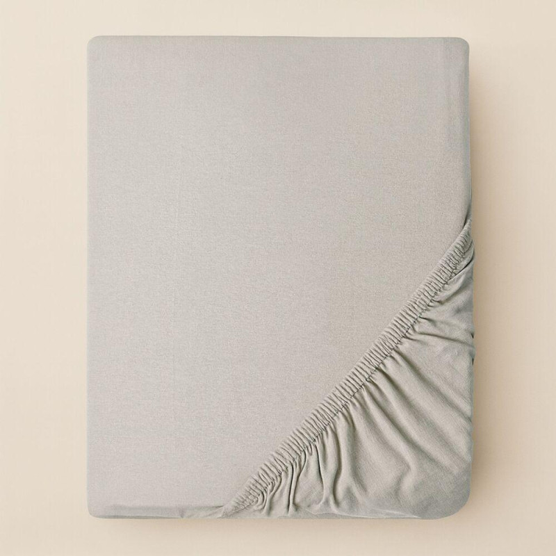 Простирадло трикотажне 140/160х200х35 см на гумці IDEIA, еластичне, трикотаж, бавовна сирій/беж