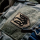 Набір шевронів 2 шт. на липучці «Тризуб України» чорний на пікселі, 8х10 см, вишитий патч нашивка шеврон