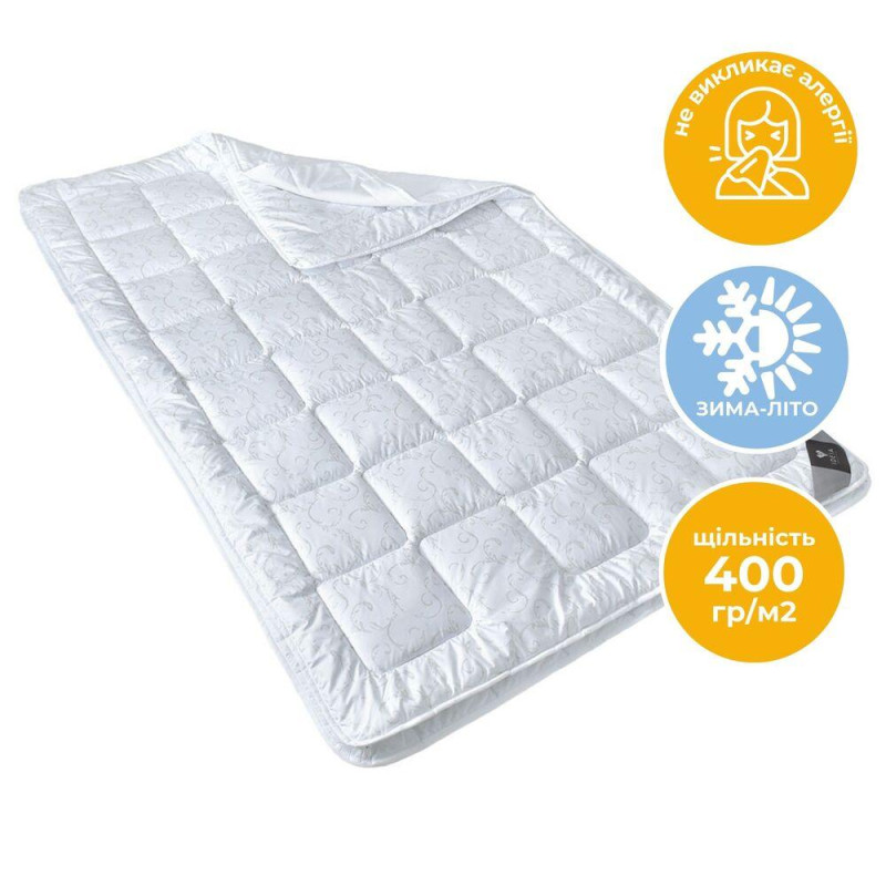 Ковдра 4 Сезона ЗИМА-ЛІТО IDEIA 140х210 см дві ковдри в наборі антиалергенна супер тепла біла