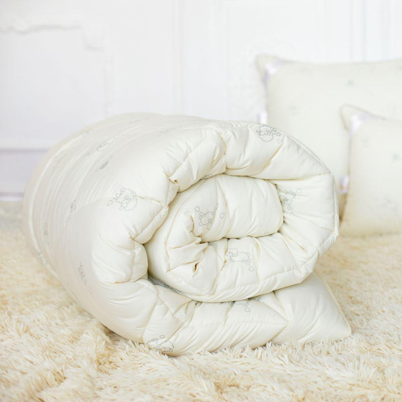 Ковдра Wool Classic зимова 140х210 см вовняна IDEIA тепла ковдра натуральна овеча вовна