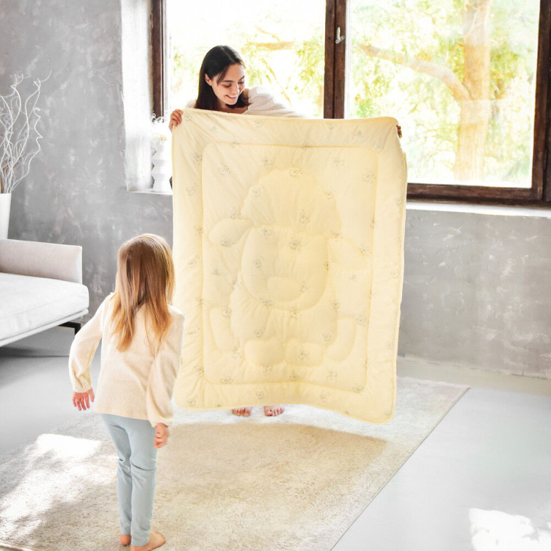 Ковдра дитяча зимова вовняна 100х135 см PAPAELLA натуральна вовна тепла ковдра для дітей